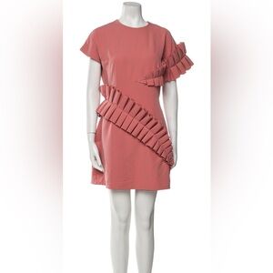 Safia Mini salmon pink pleat Dress by Andrea Iyamah